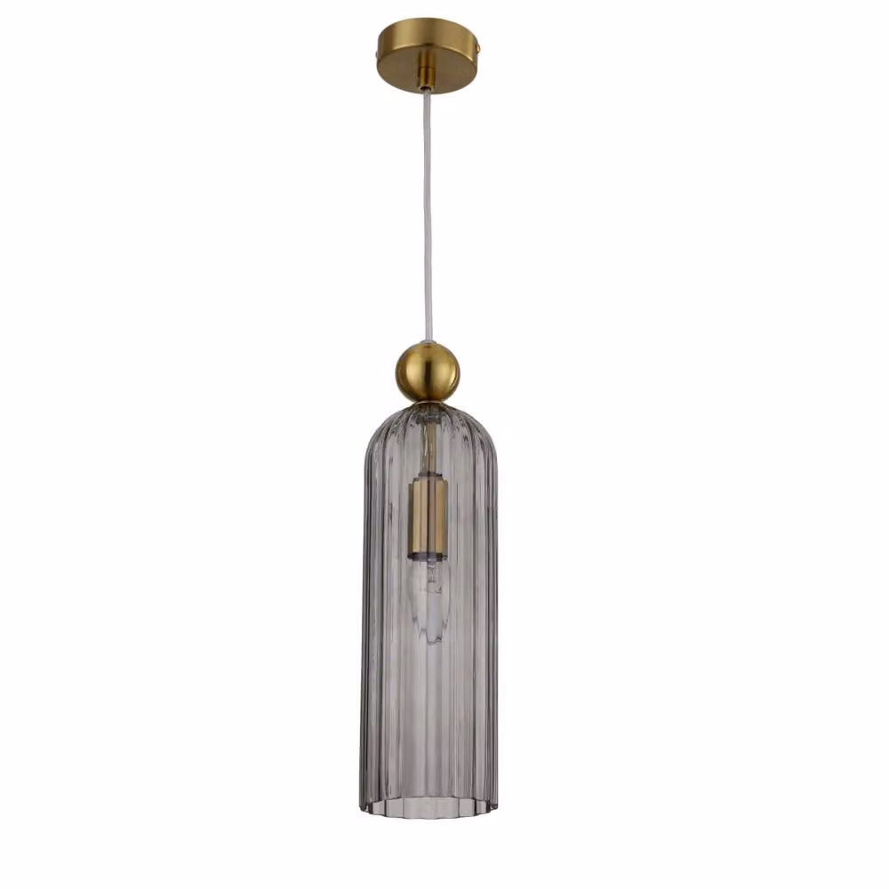 Lampada a sospensione Piega color fumo-oro 1xE14x40W in vetro, dimensioni: 150x10x10 cm, IP20, Light Prestige