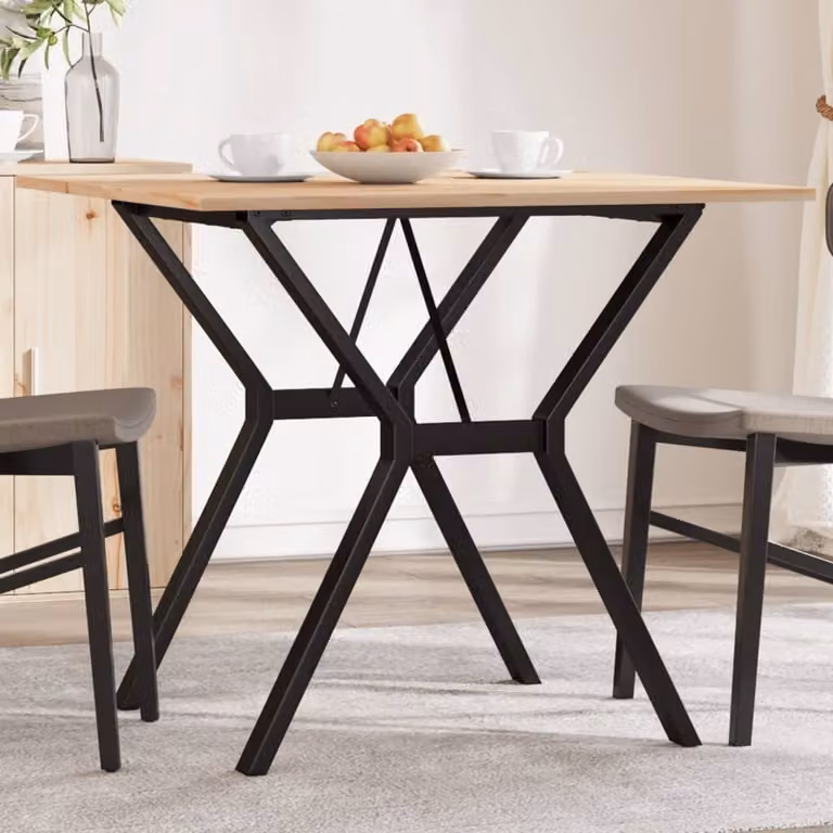 Maison Exclusive - Tavolo da Pranzo Telaio a Y 80x80x75 cm Legno Pino e Acciaio