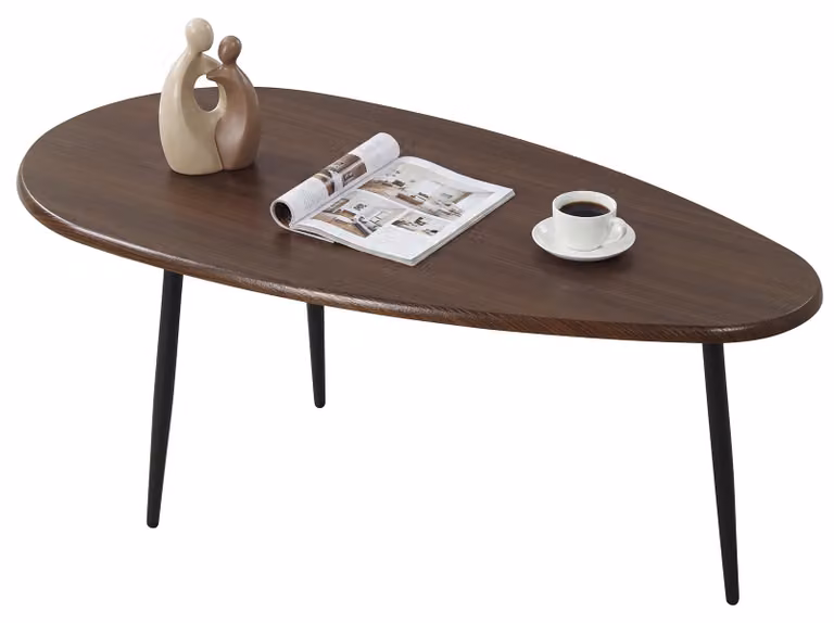 Tavolino COSTWAY, tavolino da salotto in stile medievale con struttura e design in metallo robusto, tavolino da divano retrò, tavolino da salotto, tavolino da caffè, marrone