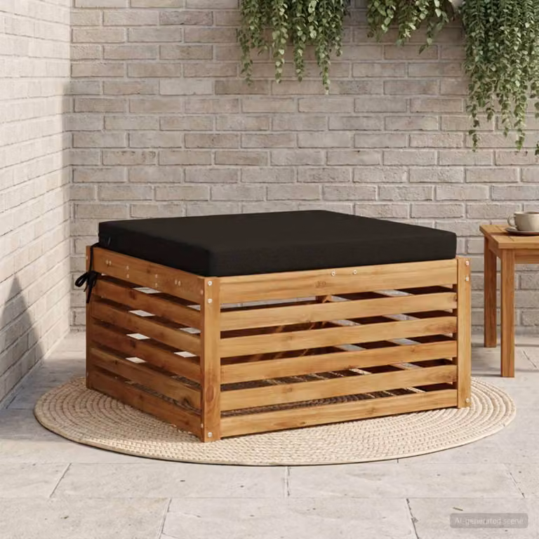 Cuscino per sedia vidaXL SOEST in poliestere nero con rivestimento lavabile e resistente ai raggi UV