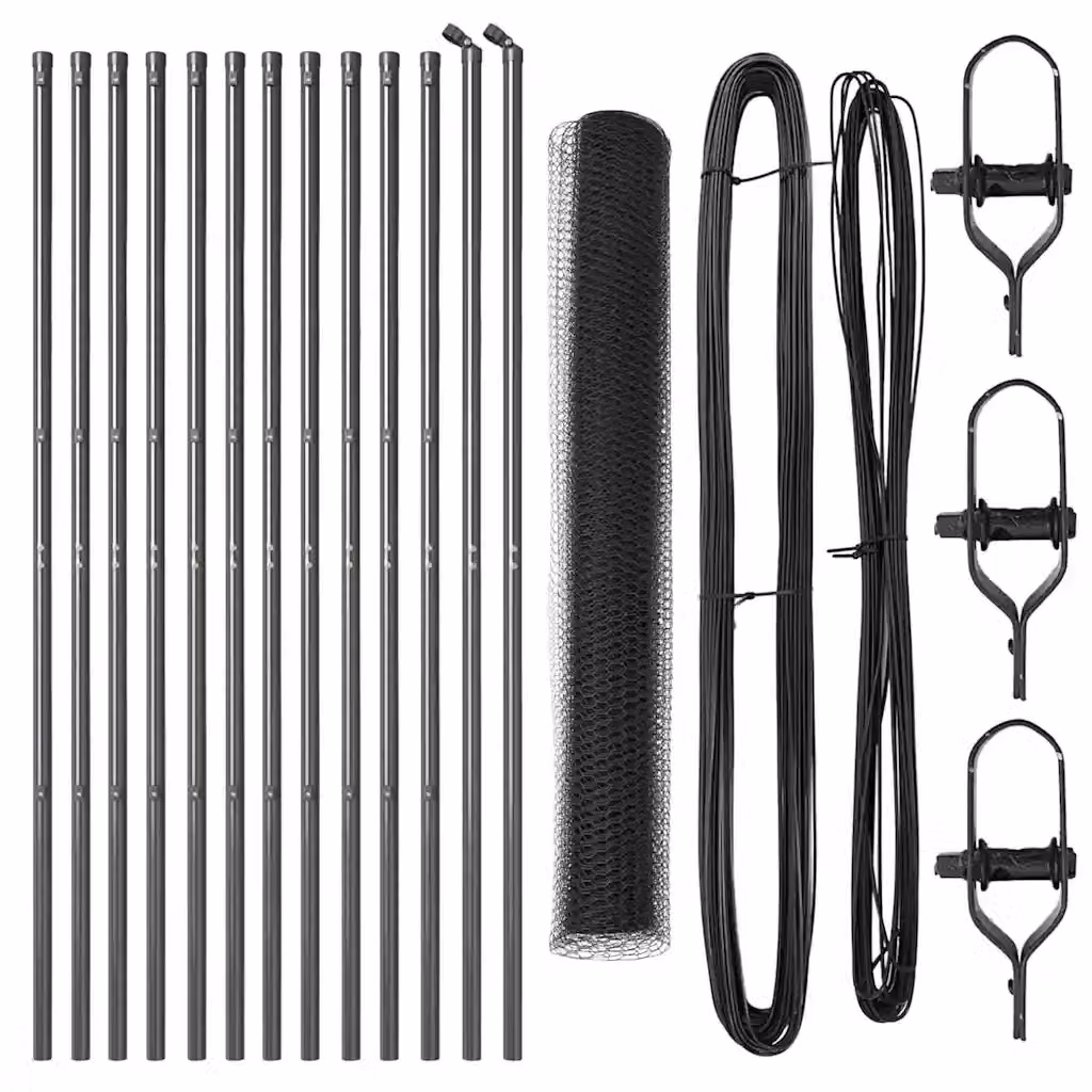 Palo della recinzione rotondo vidaXL in acciaio e PVC Grigio H: 140 cm – 2
