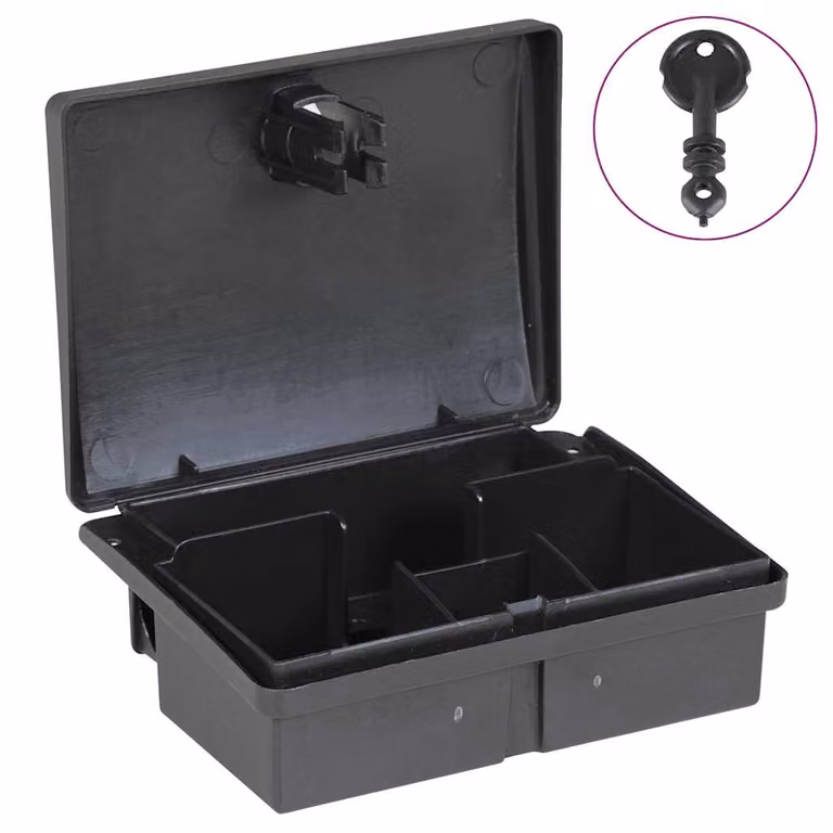 Set di 20 trappole per topi vidaXL nere, L/P/H: 13 x 10 x 4 cm