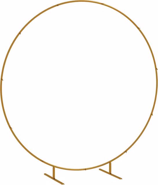 Arco da Giardino Rotondo Outsunny in Acciaio Oro per Cerimonie ed Eventi, L: 222 cm, P: 60 cm, H: 224 cm