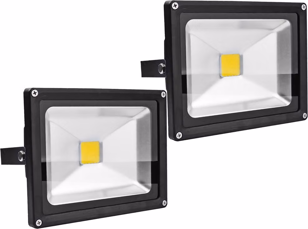 Greenmigo 2x 20W Proiettore LED bianco freddo, corpo in alluminio, IP65, impermeabile, lampada da parete, illuminazione diffusa, illuminazione da esterno, lampada da giardino a LED, faretto da esterno