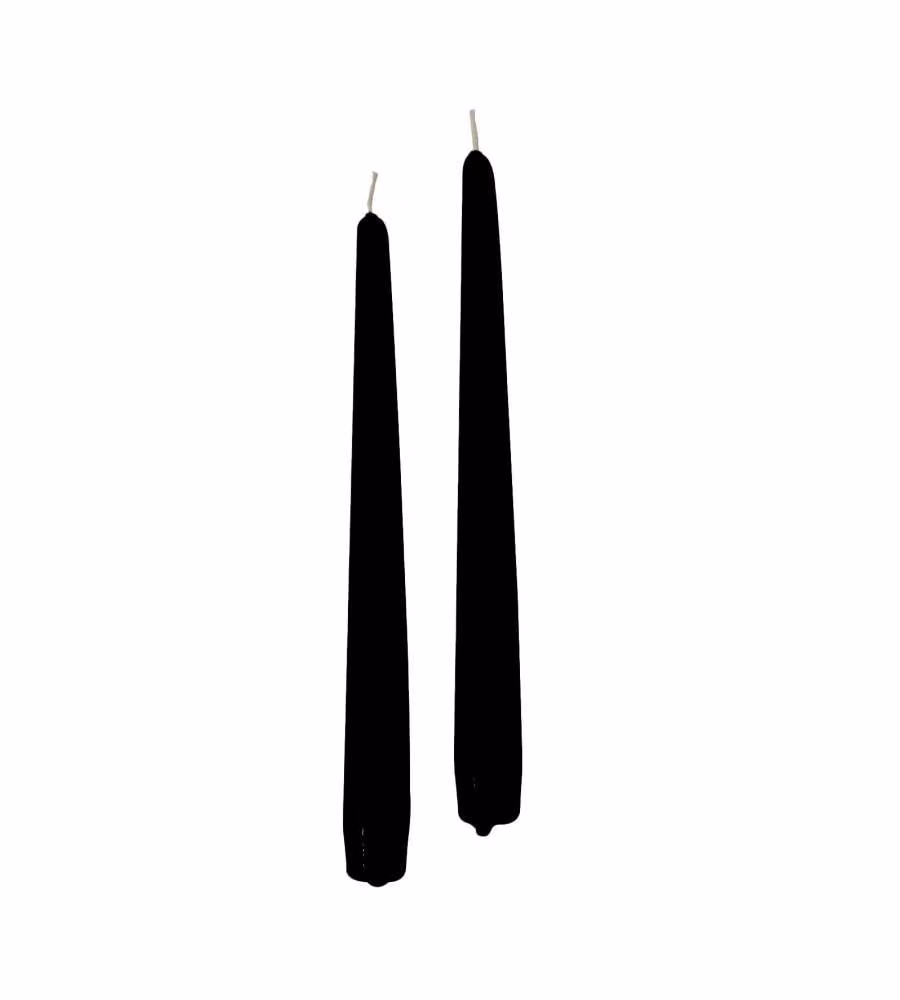CERERIA DI GIORGIO Candele Coniche Nero 25 cm 2 Pz Decorazione Inodore