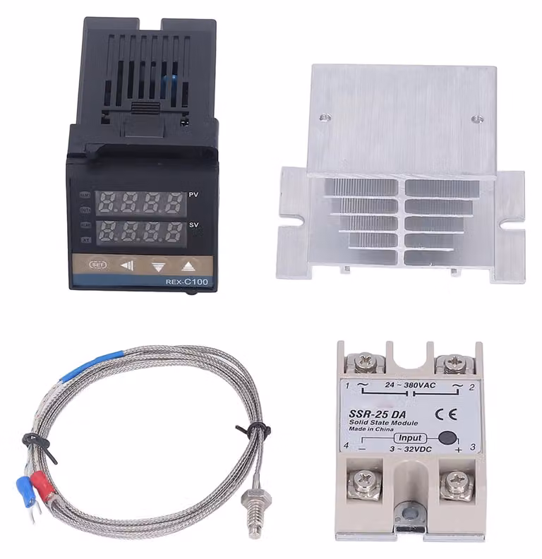 Kit regolatore di temperatura PID 0-400 ℃ Regolatore REX C100 impermeabile ad alta precisione per aziende agricole 100 V-240 V 25 A
