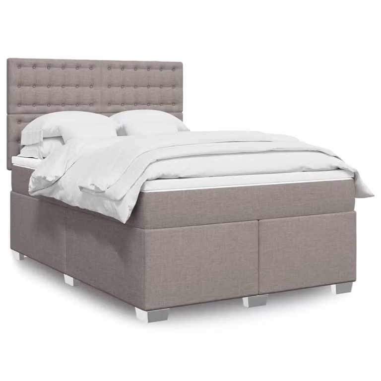 Maison Exclusive - Letto boxspring con materasso Taupe 140x200 cm Tessuto