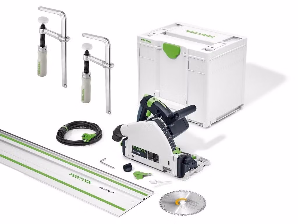 Sega a immersione Festool TS 55 FEBQ Plus FS con guida di scorrimento 1400/2 FSZ 120 SYS3 M 337
