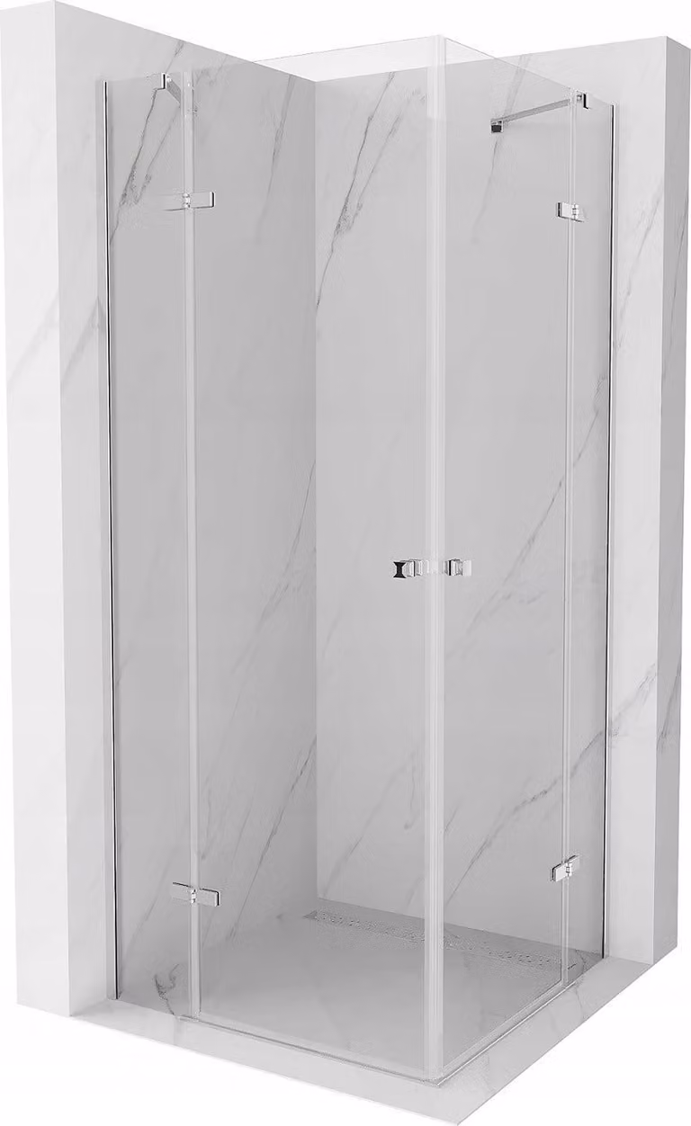 Mexen Roma Duo cabina doccia a battente 100 x 100 cm, trasparente, cromo - 854-100-100-02-00