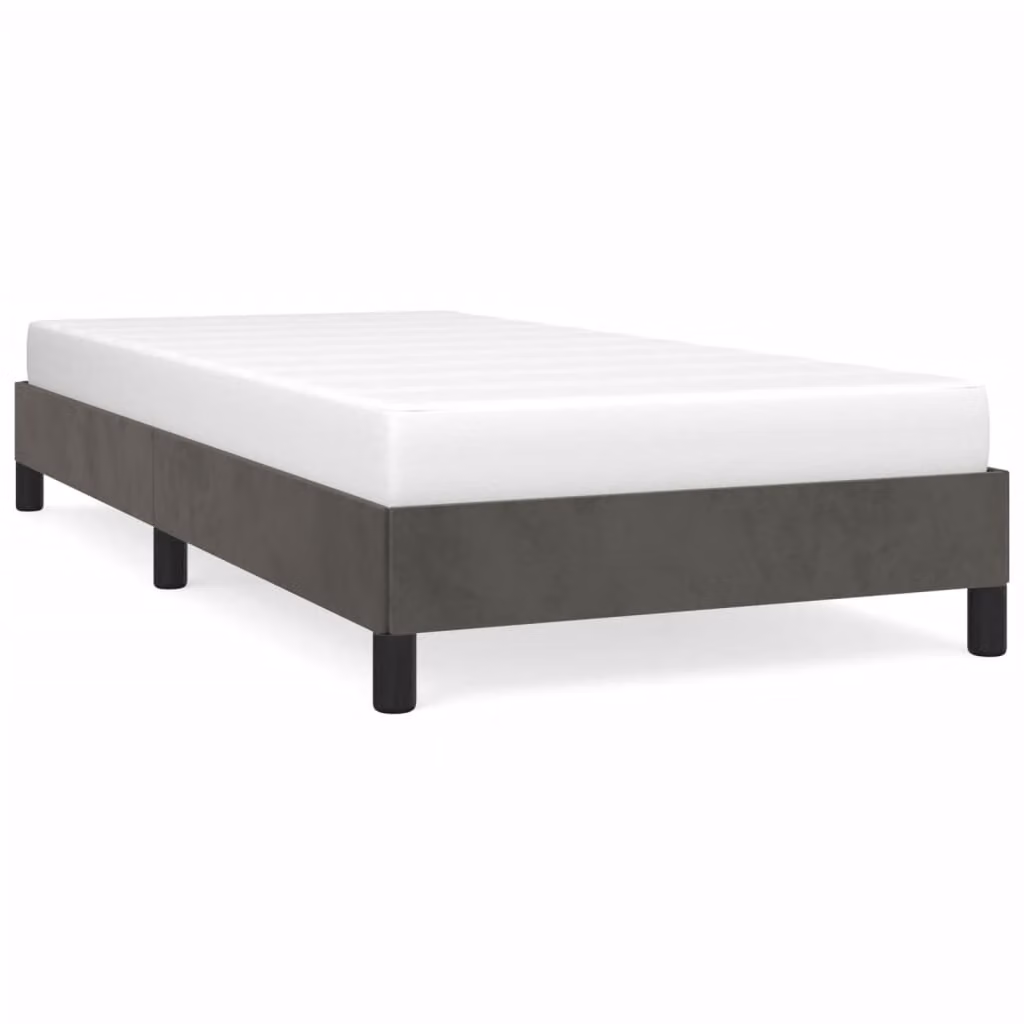 Giroletto senza Materasso Grigio Scuro 90x190 cm Velluto