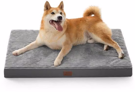 Cuccia ortopedica per cani di taglia media - Cuscino lavabile con fondo antiscivolo, tappetino per cani, grigio, 89 x 56 x 7 cm
