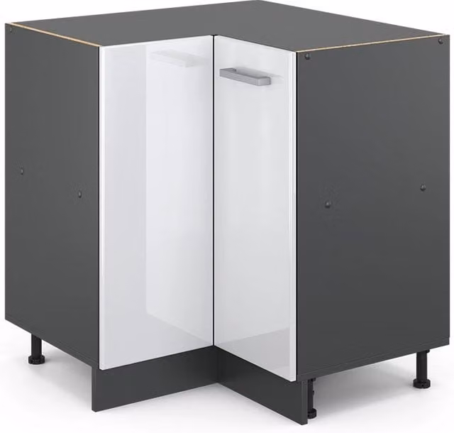 Mobile ad angolo cucina Vicco R-Line Bianco lucido/Antracite L: 75.6 cm