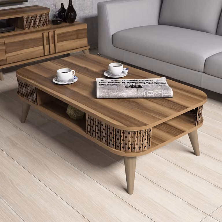 Skye Decor, settembre - Noce, tavolini da salotto, noce, 105 x 34,6 x 60 cm