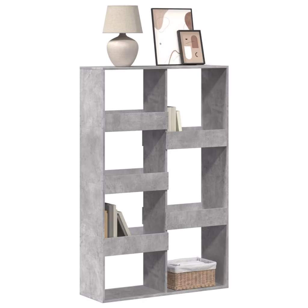 Libreria vidaXL Grigio Cemento in Legno Multistrato e MDF, L 100 cm x P 33 cm x H 155,5 cm