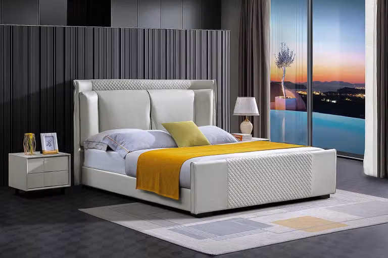 Polsterbett Betten Bett Polster Designer Hotel Doppel Luxus Design 180x200cm