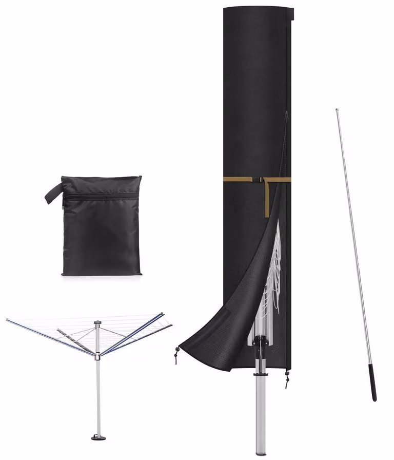Copertura impermeabile con cerniera per stendibiancheria, resistente ai raggi UV, dimensioni 170x32 cm