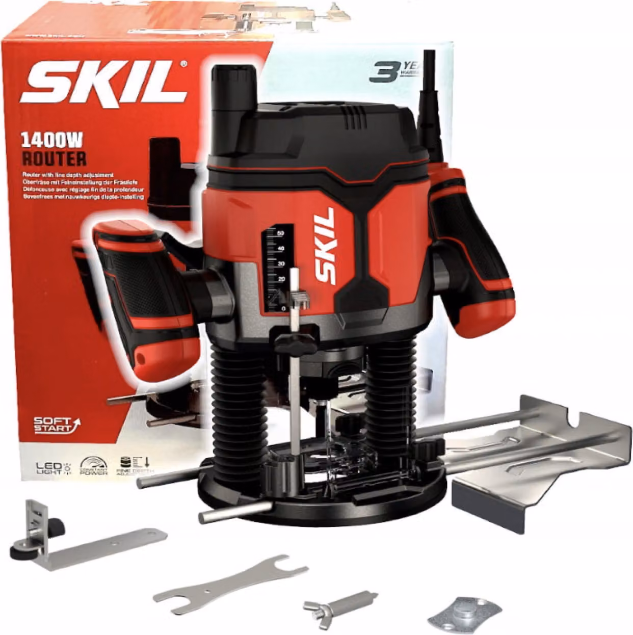 SKIL 1860 AA Oberfräse(1400W, Schneiden/Falzen/Formen/Anfasen, Drehzahlregelung)