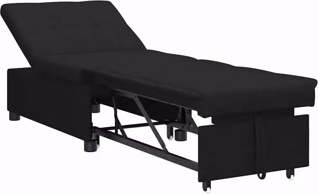 Divano letto | Sof¨¤ letto | Letto singolo Estraibile Nero 194 x 50 x 82 cm Tessuto