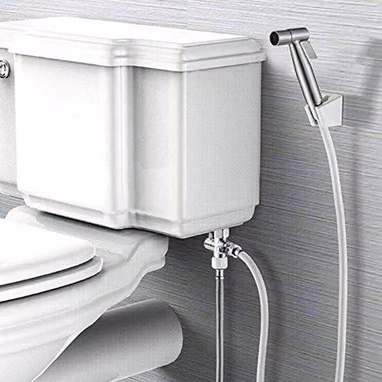 Set per bidet con doccetta manuale e adattatore per WC