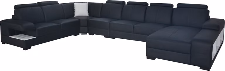 Leder Couch Polster Sitz Design Modern Eck Sofa U-Form Wohnlandschaft Garnitur