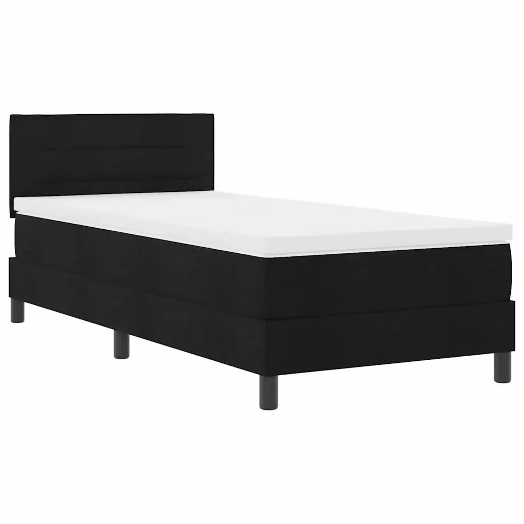 Letto a molle vidaXL in tessuto nero con strisce LED e porta di ricarica USB L/P/H: 193 x 90 x 93 cm – 2