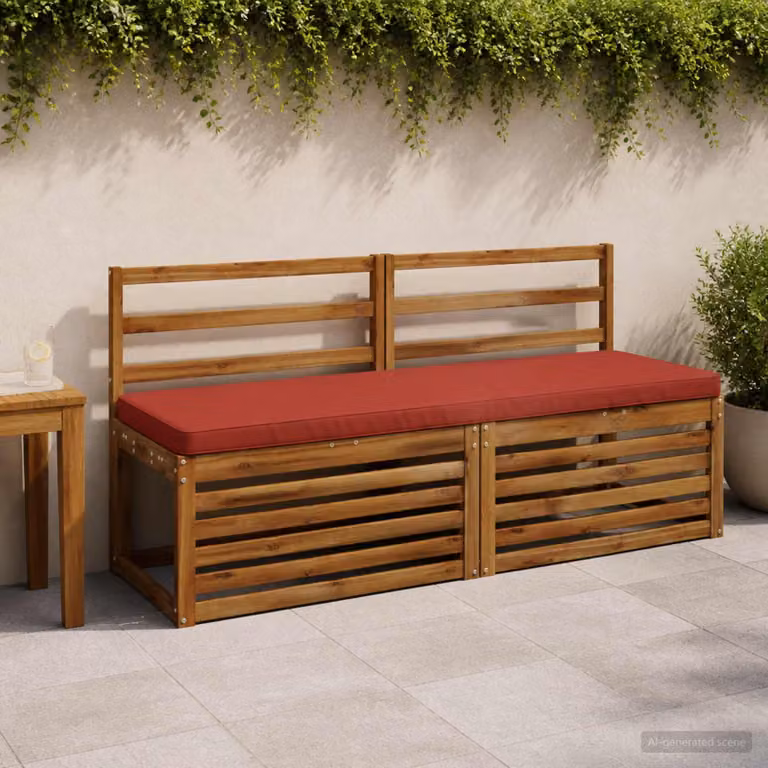 Cuscino per panchina vidaXL VUGHT rosso in poliestere con rivestimento lavabile e resistente ai raggi UV