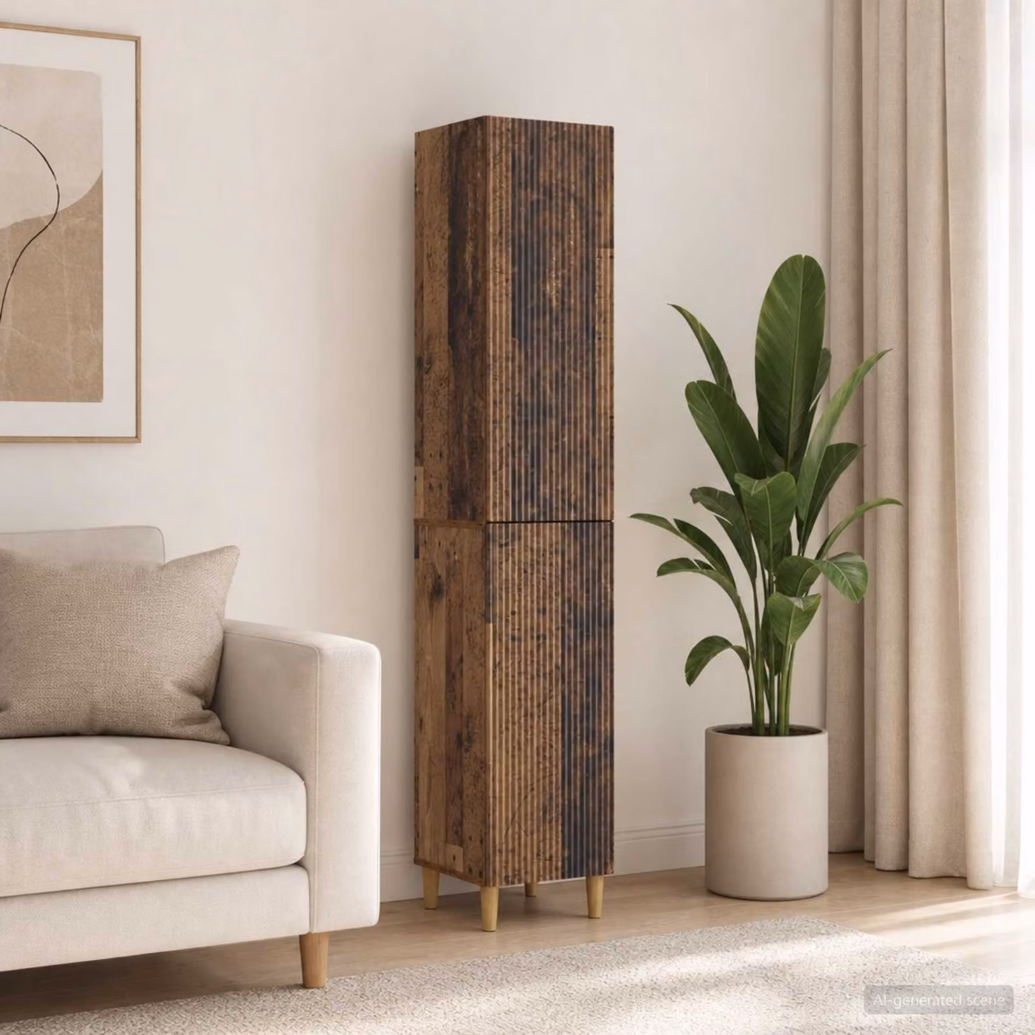 Set di 2 armadi moderni vidaXL in legno e MDF color marrone con ante scorrevoli e cassetti interni