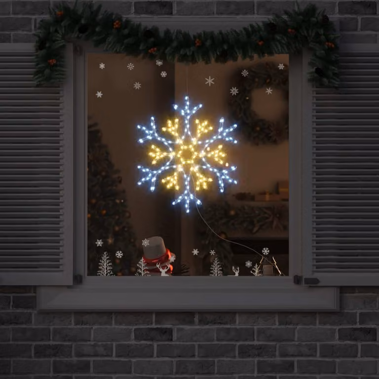 vidaXL Fiocco di Neve di Natale Bianco caldo 56 x 49 x 0,7 cm PVC
