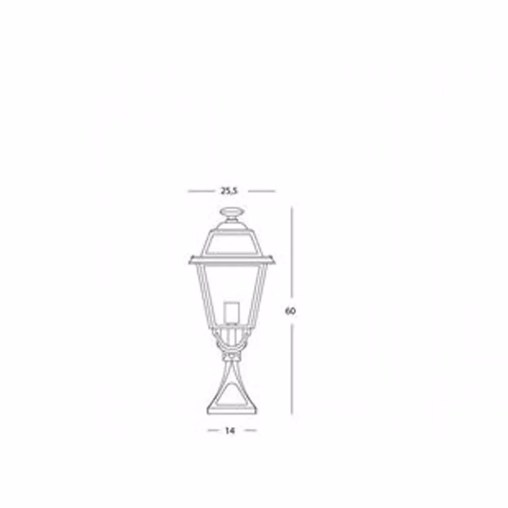 Paletto da esterno contemporaneo Elegance SOVIL in alluminio e vetro grigio con 1 luce E27, Altezza: 60 cm – 2