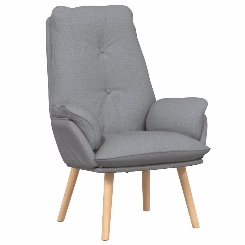 Poltrona-Divano Design In Grigio Chiaro in Tessuto con Struttura in Legno e Compensato L: 69 cm, P: 74 cm, H: 93 cm – 2