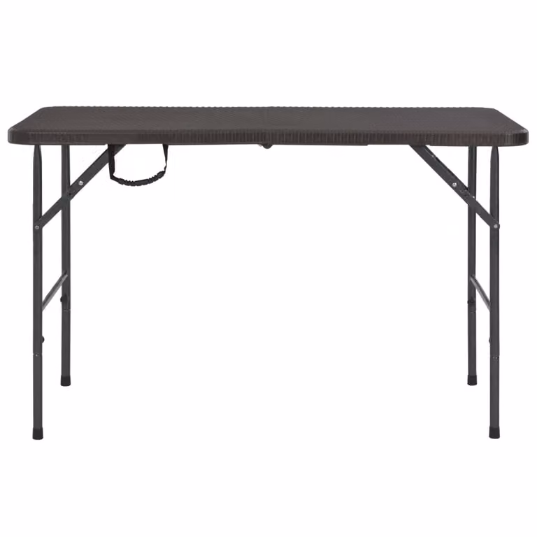 vidaXL Tavolo da giardino pieghevole marrone 120x60x74 cm HDPE look rattan
