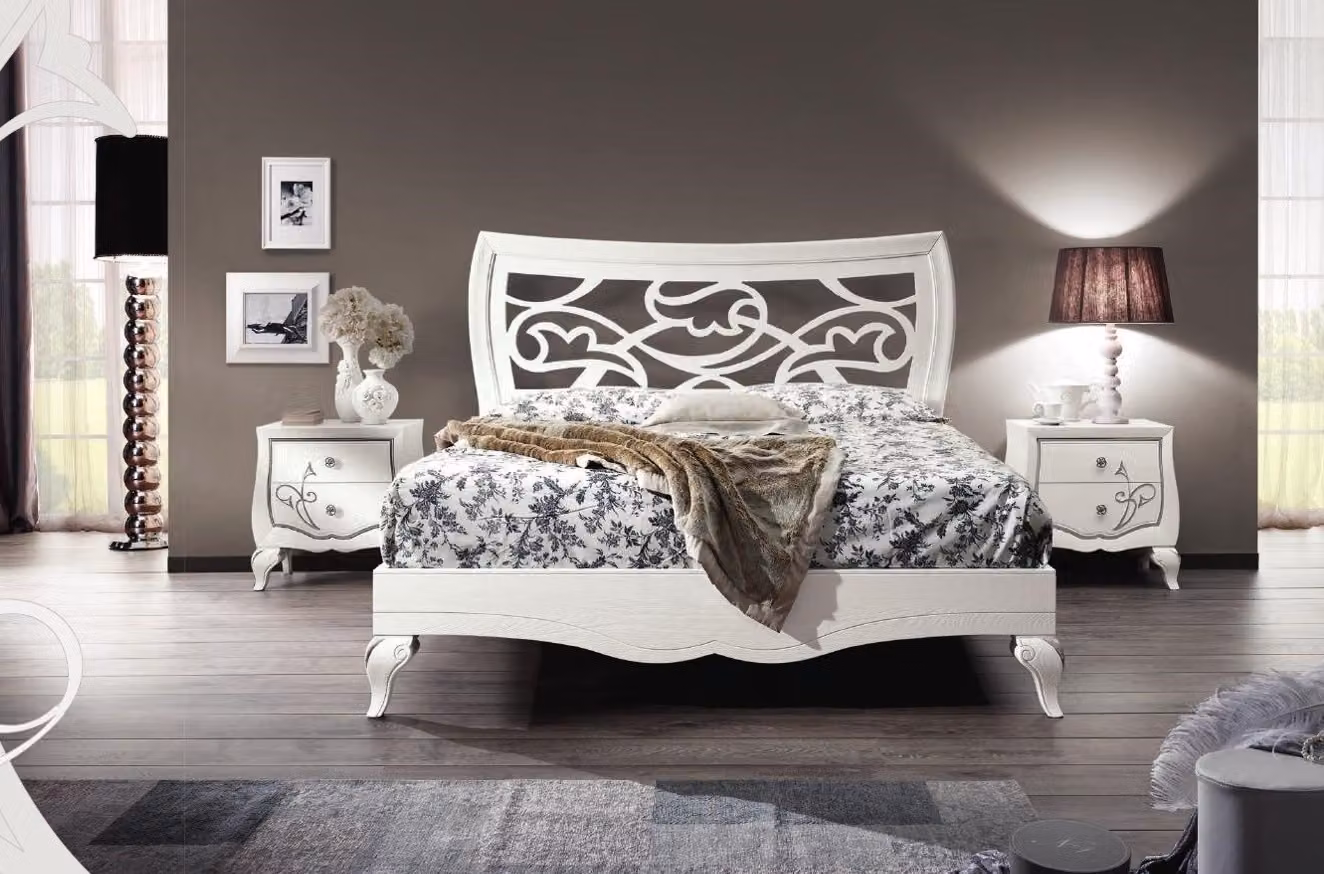 Schlafzimmer Bett Nachttisch Garnitur Gruppe Betten Doppel Bettgestell 3tlg.