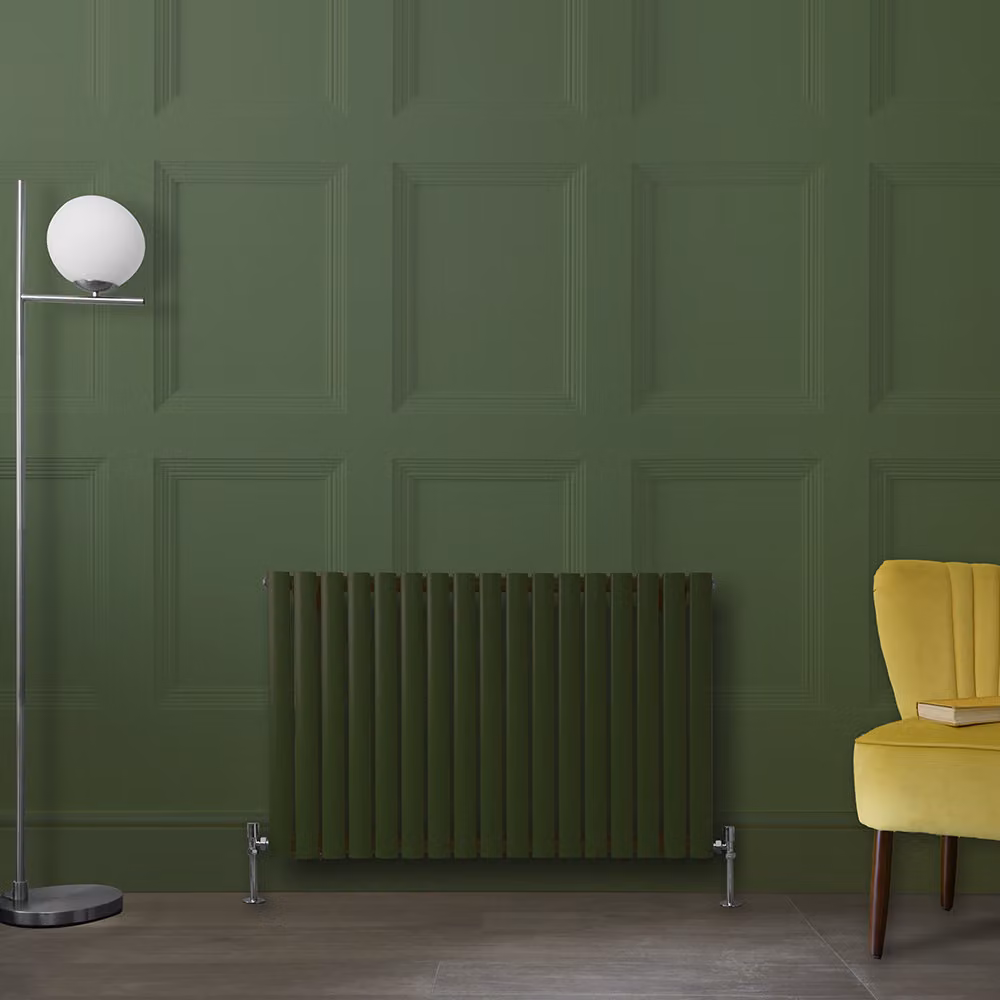 Radiatore di Design Orizzontale HudsonReed Verde Evergreen in Acciaio L: 100 cm, H: 63,5 cm