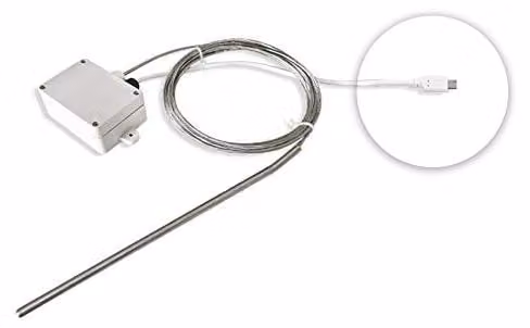 Sonda di temperatura PT-100 con interfaccia RS485, range di temperatura da -200 a 400 °C, con connessione USB