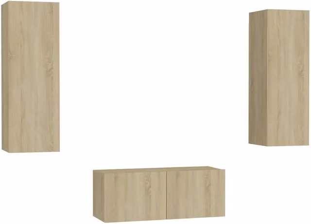 Set di Mobili TV 3 pz | Armadietto TV | Mobile Porta TV Rovere Sonoma in Legno Multistrato