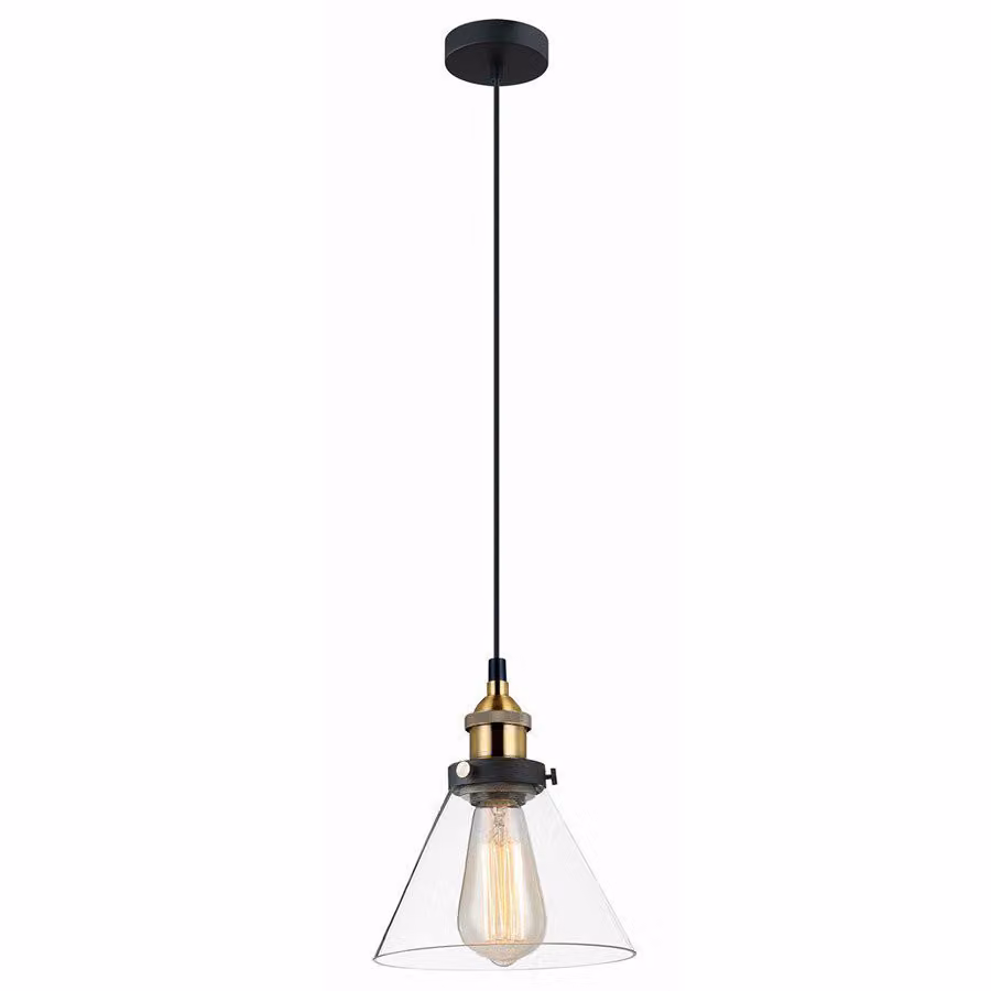 Italux Getan, lampada a sospensione industriale nera MDM-2564/1