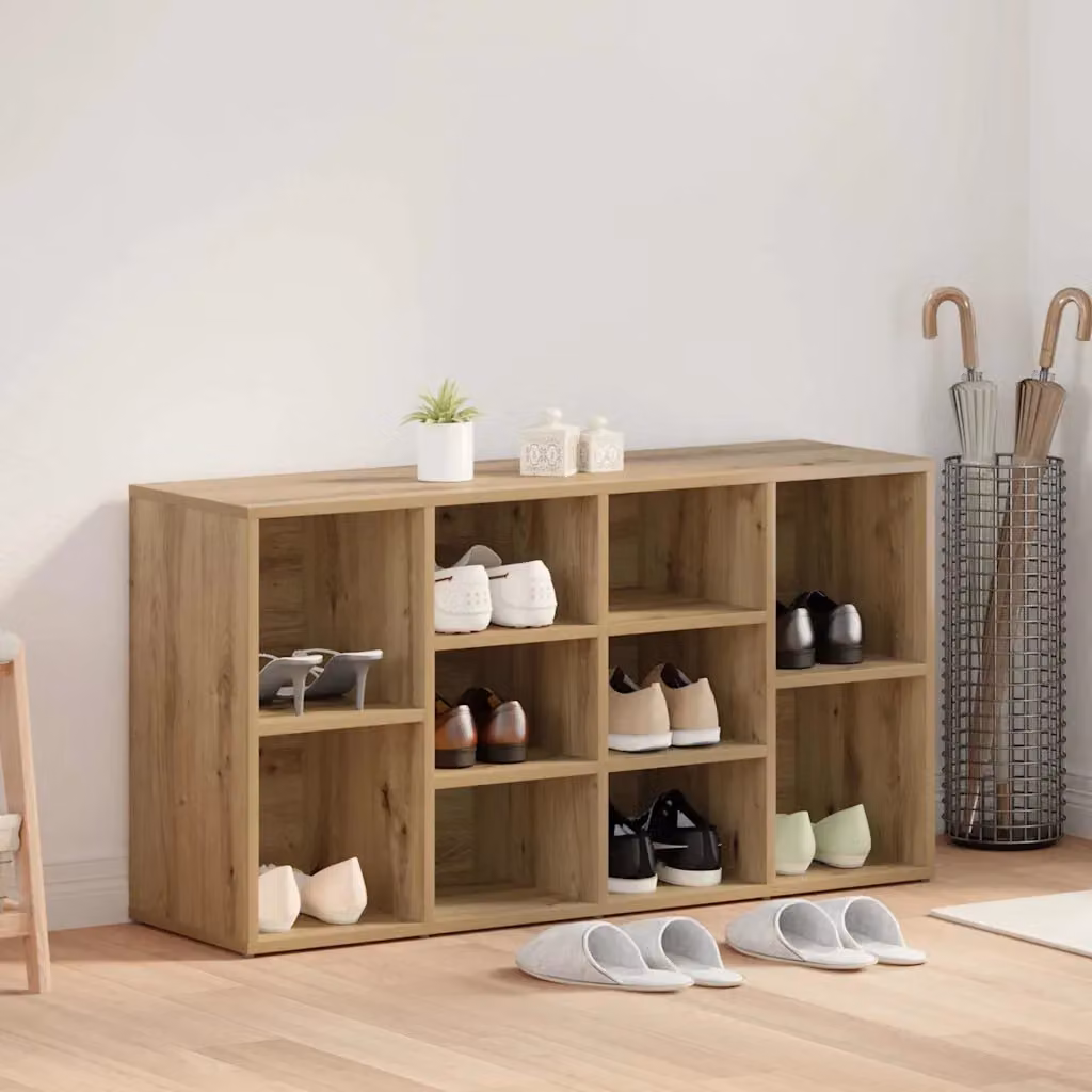 vidaXL Panca porta scarpe moderna in legno color marrone L: 103 cm, P: 30 cm, H: 54,5 cm