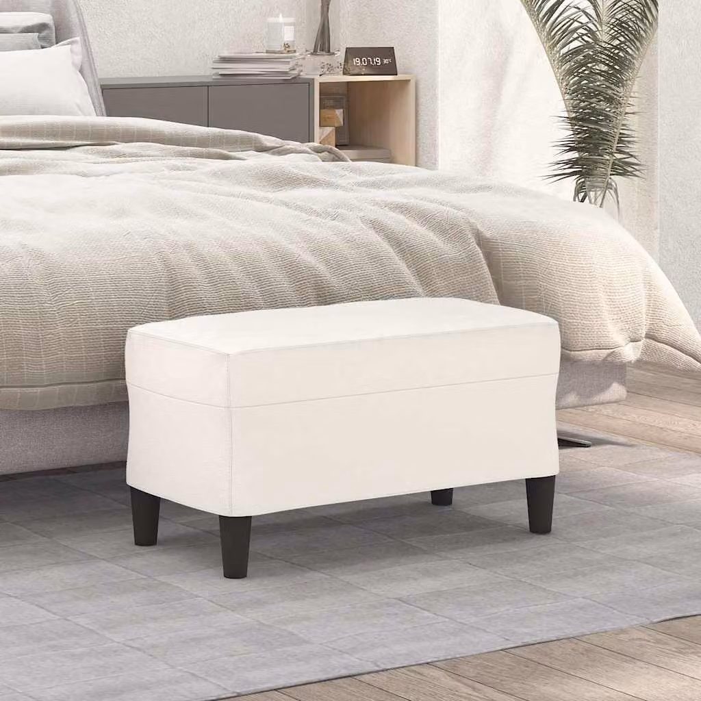 Panca vidaXL in similpelle beige per soggiorno o camera da letto, L 70 x P 35 x H 41 cm