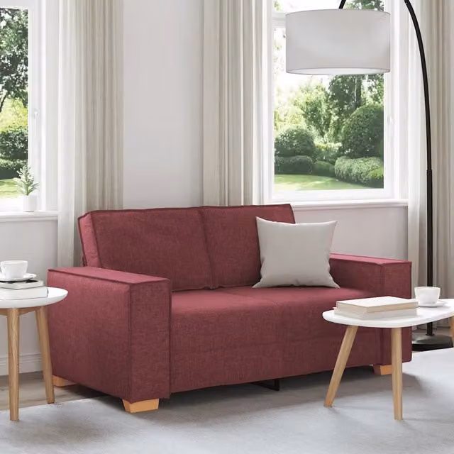 Divano a 2 posti moderno vidaXL in tessuto rosso L: 160 cm, P: 78 cm, H: 84 cm – 1