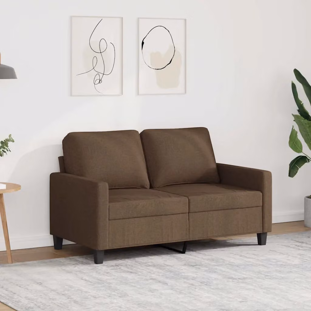 Divano moderno da soggiorno DESIGN IN in tessuto marrone con struttura in metallo L 138 cm x P 77 cm x H 80 cm – 2