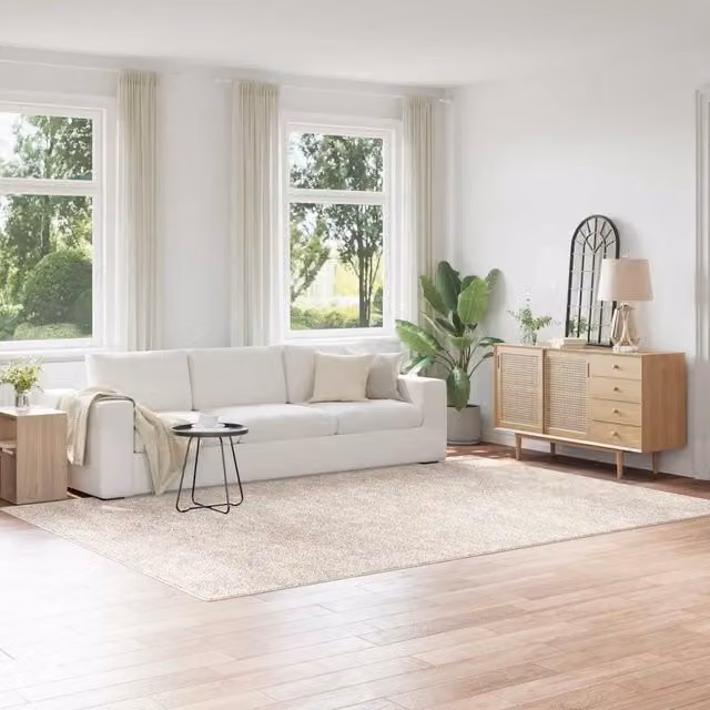 Tappeto Shaggy Antiscivolo Crema 240 x 340 cm PP 4019786