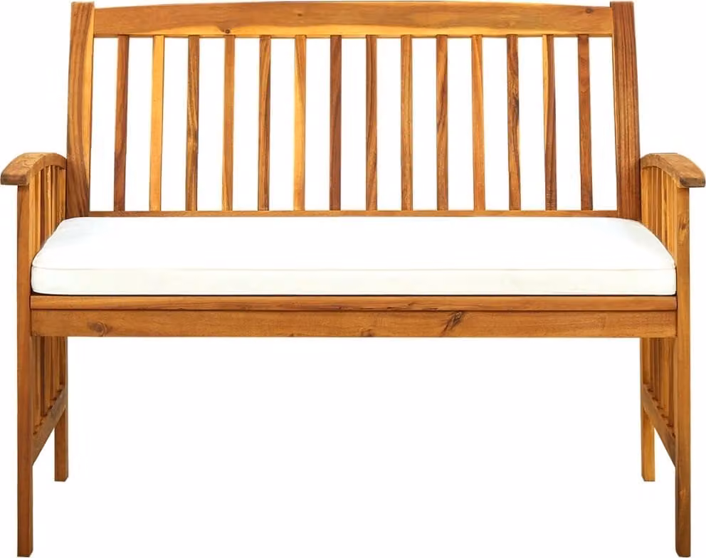 vidaXL Panca da giardino con cuscini 119 cm in legno massiccio di acacia
