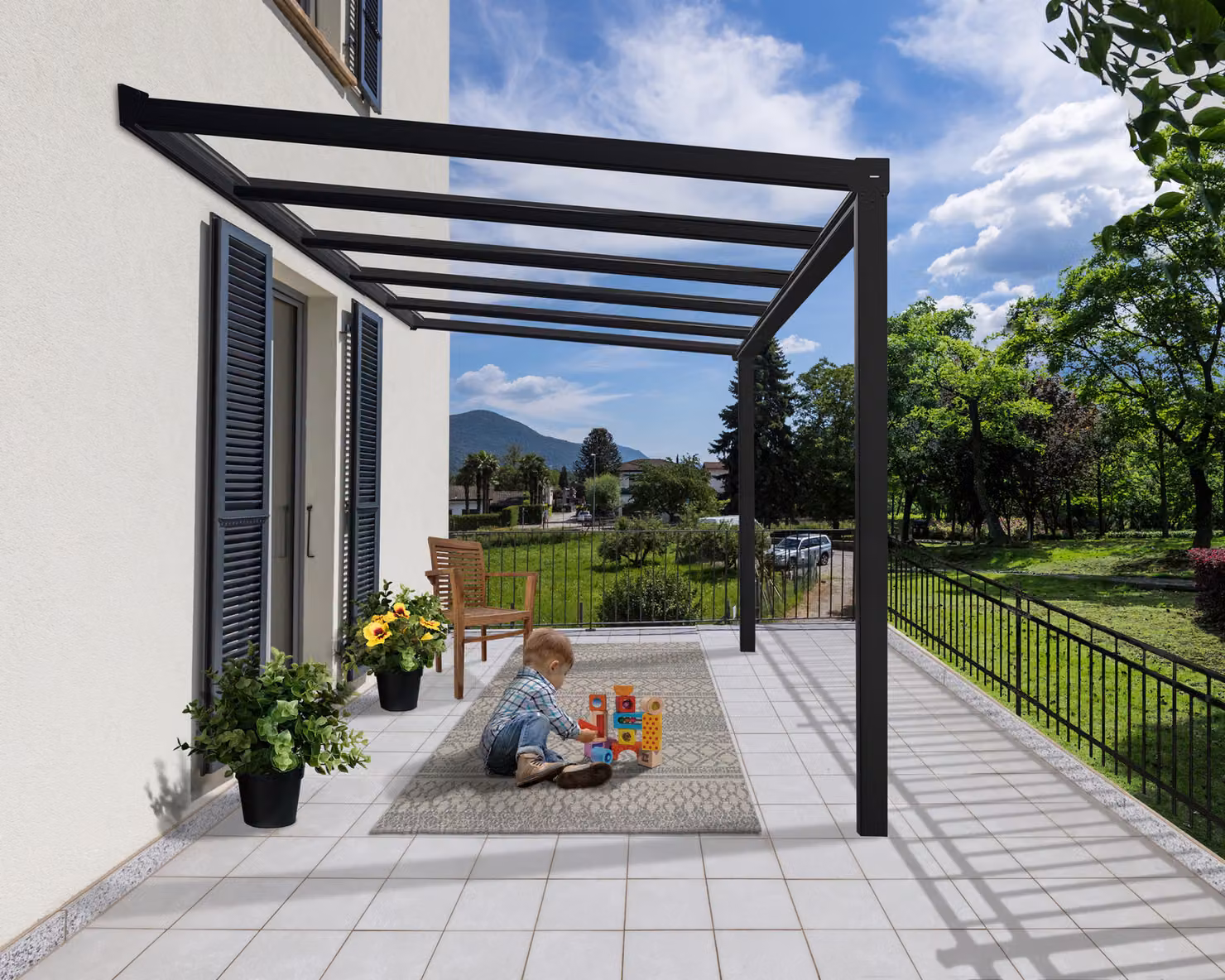 Copertura per patio 3,4x3,7 m bianca Palram 705893