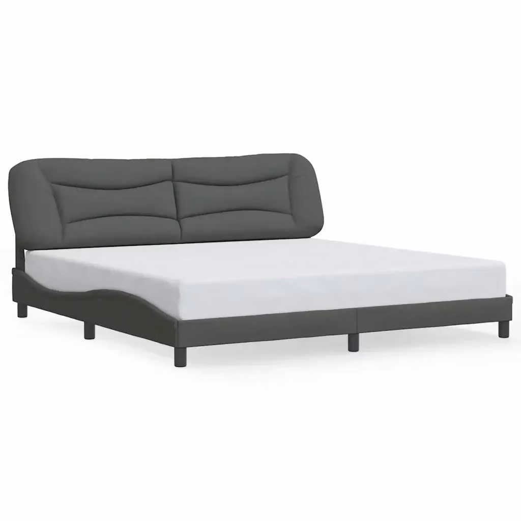 Giroletto senza materasso vidaXL Hvar moderno in tessuto grigio con doghe in legno L: 200 cm, P: 200 cm, H: 218 cm – 2