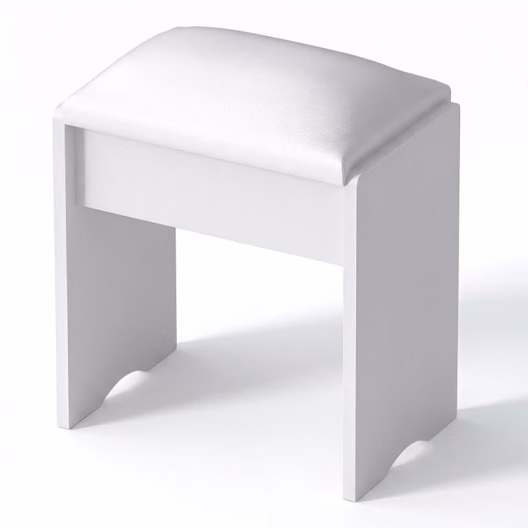 Pouf per toletta Pouf da trucco Pouf da seduta Panca da trucco Panca da seduta Bianco