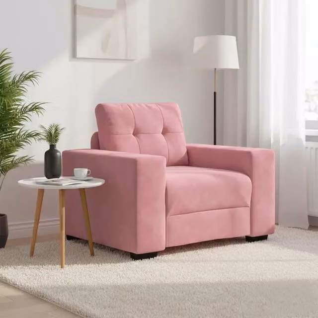 Divano Sedia-Poltrona-Sofa Relax Rosa 60 cm Velluto 524014