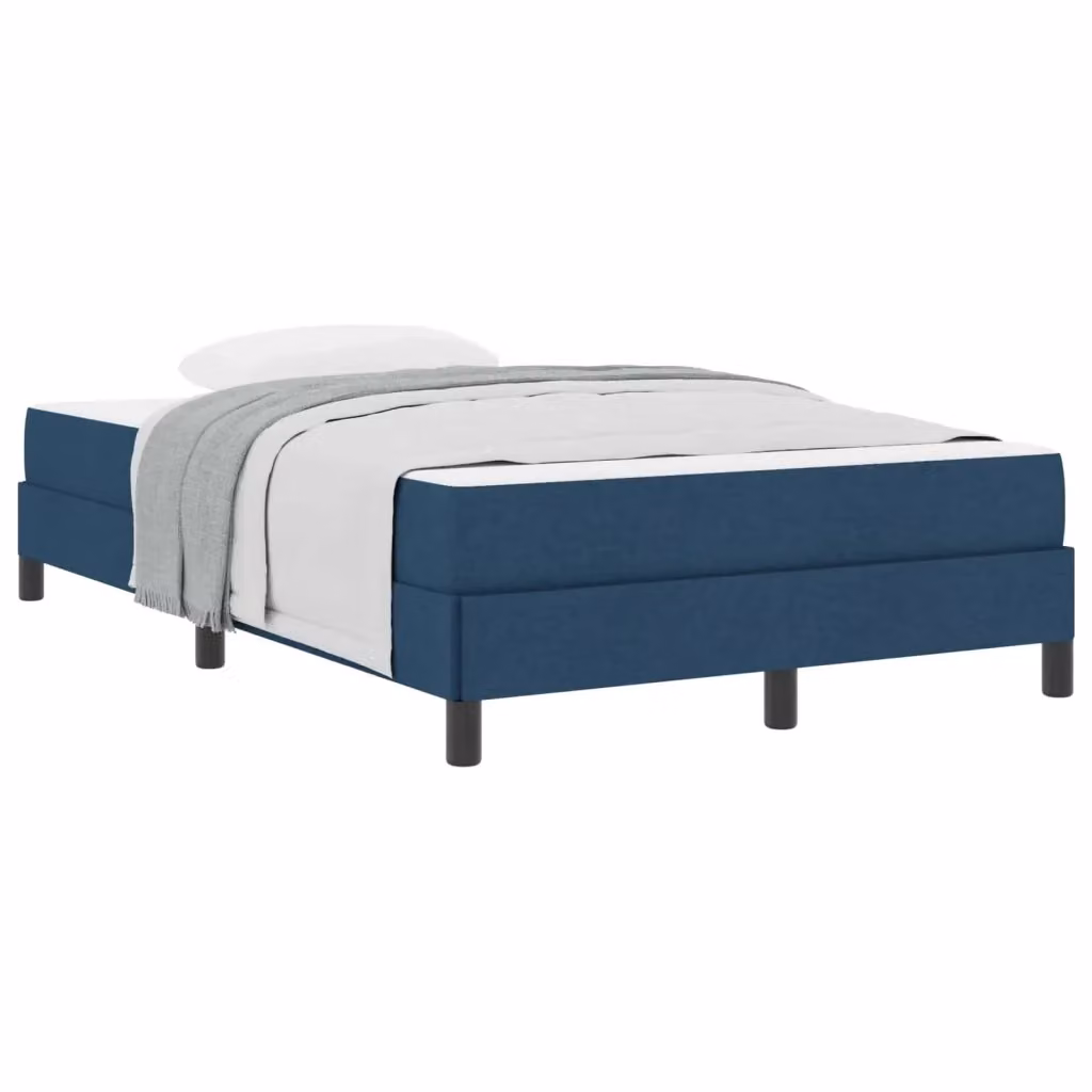 Letto a molle vidaXL Blu L/P: 120 x 200 cm con struttura imbottita in tessuto e legno – 2