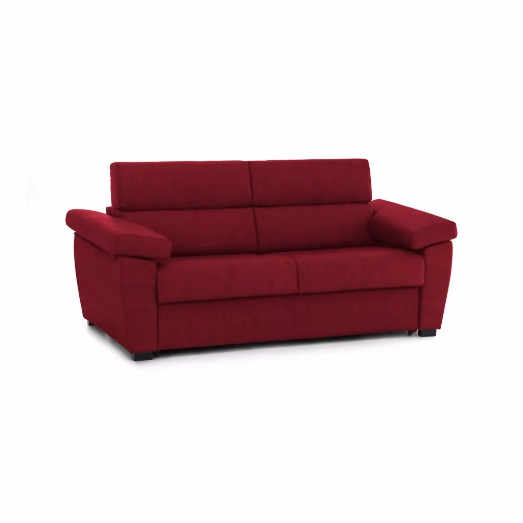 Divano Fisso 2 Posti Pisogne Rosso Made in Italy con Rivestimento Sfoderabile L: 185 cm, P: 95 cm, H: 100 cm – 2