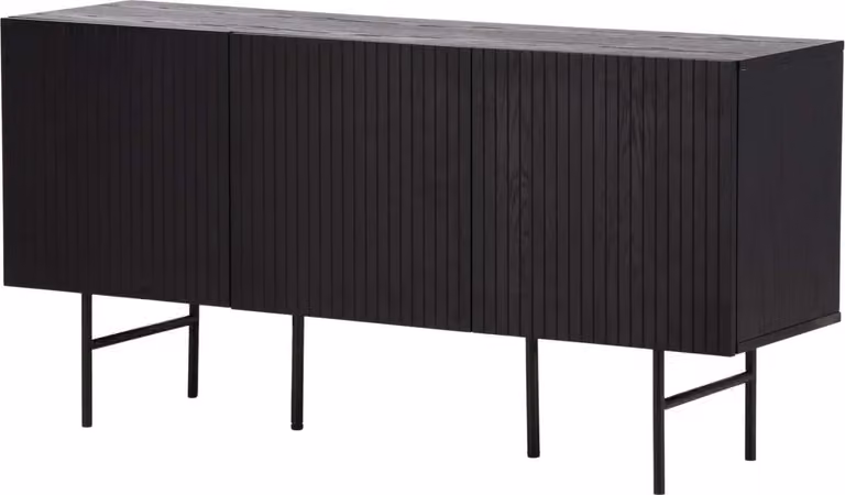 FURNLUX Credenza Bjorkon Nero 150cm / Hauptfarbe: Schwarz / Dimensioni: 150 x 42 x 75 cm