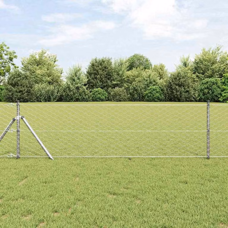 Maison Exclusive - Palo della recinzione Argento 10 x 0,6 m (maglia 50 mm) Acciaio